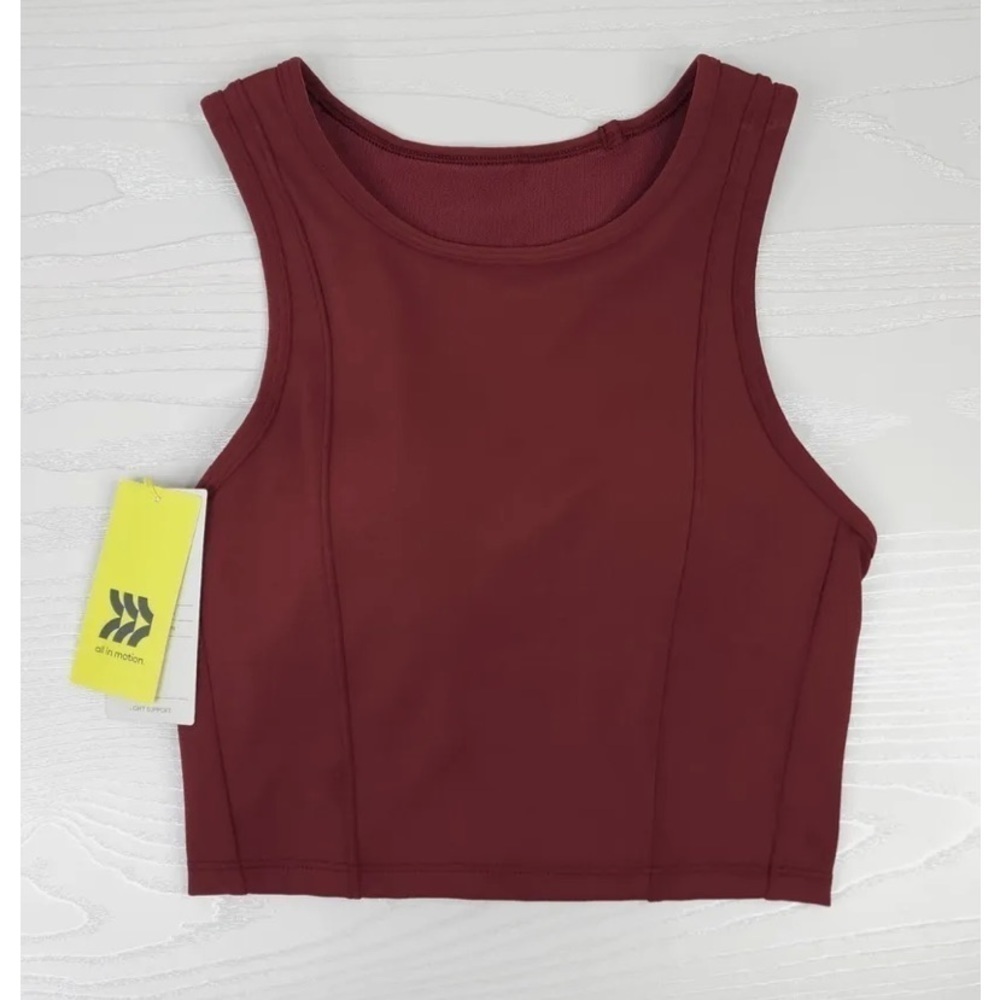 All in Motion Tank Top Light Support Built In Shelf Bra
Red